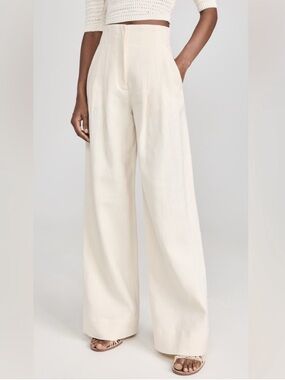 A.L.C Bennett Linen High Waisted Wide Leg Pants Size: 14